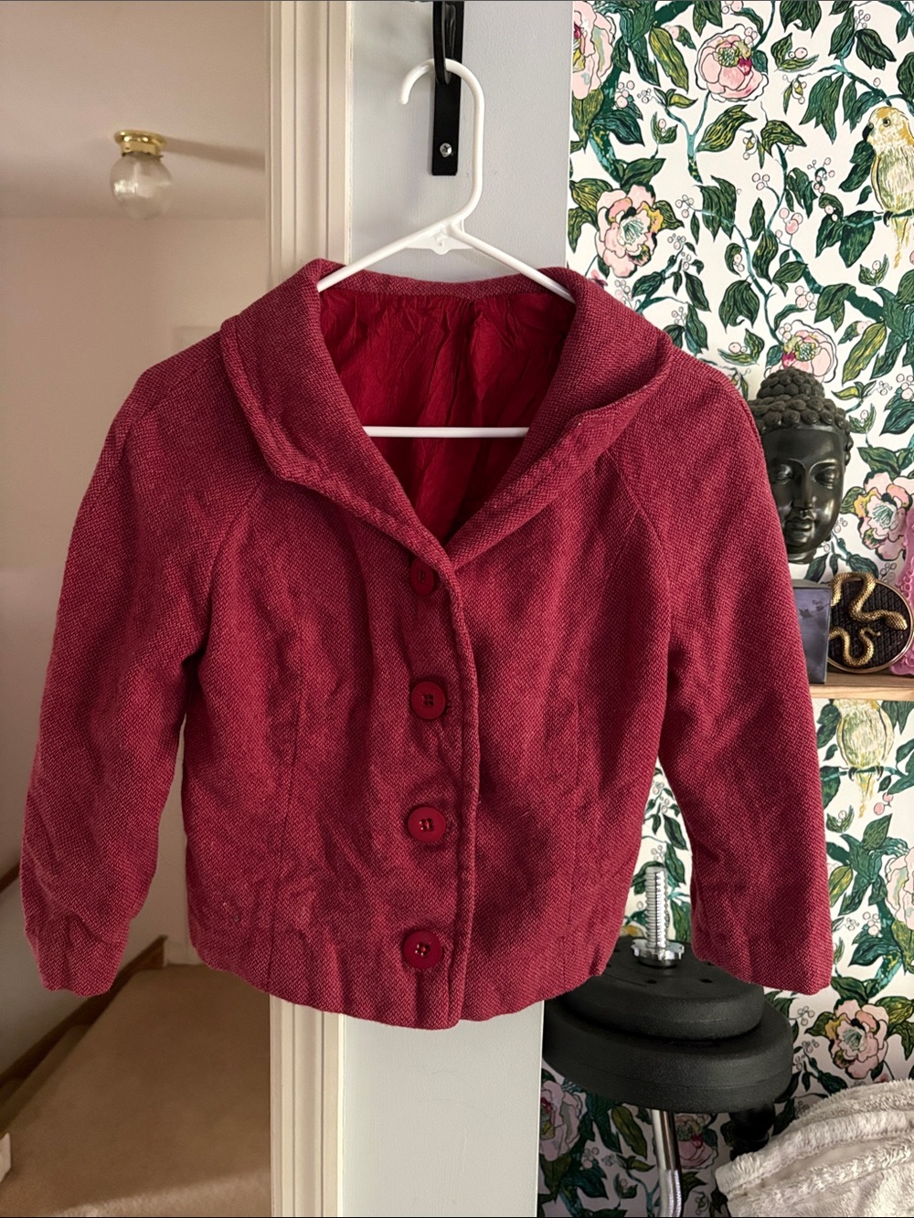 Vintage Semi Cropped Red Blazer